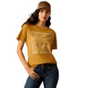 Ariat Ladies Longhorn Brand Tee Harvest Gold