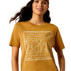 Ariat Ladies Longhorn Brand Tee Harvest Gold