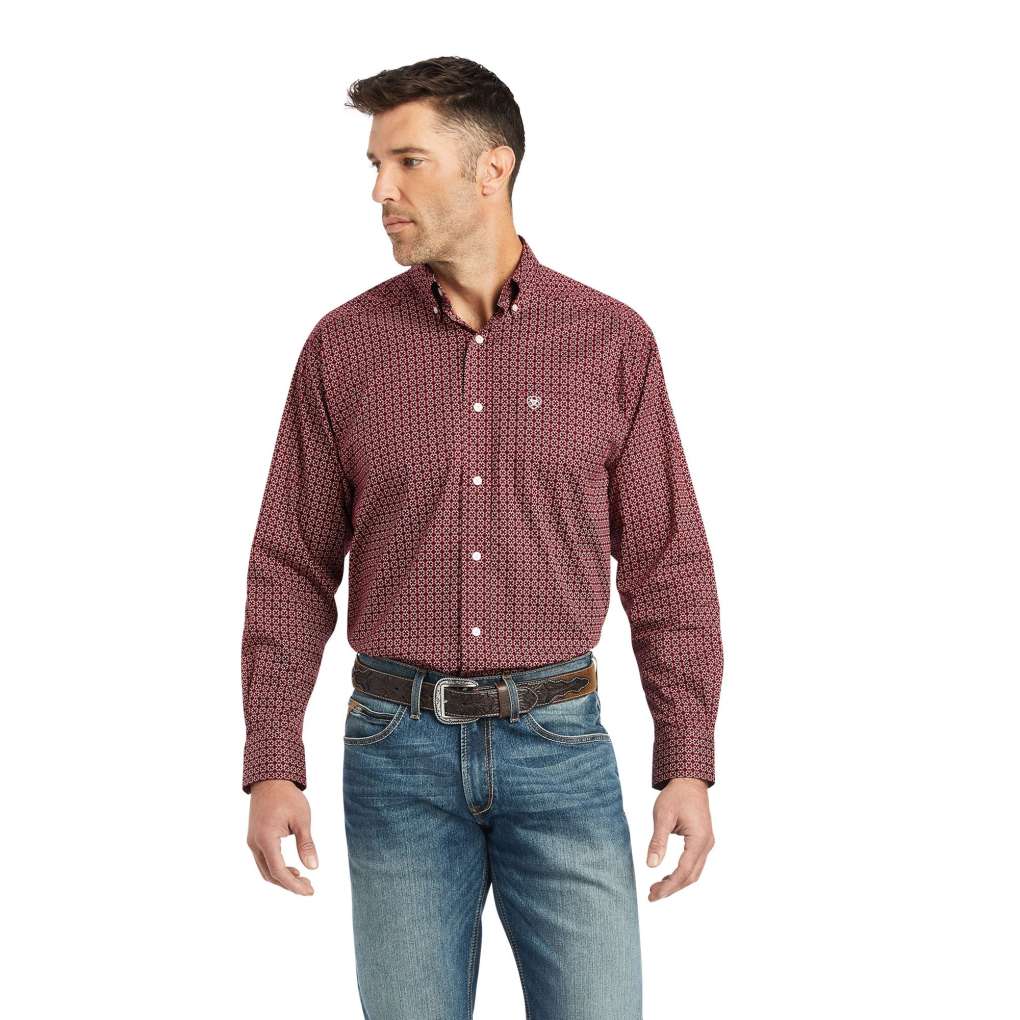 Ariat Mens Kenny Stretch Shirt Red Heart