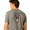 Ariat Mens Southwestern Longhorn Tee Graphite Heather