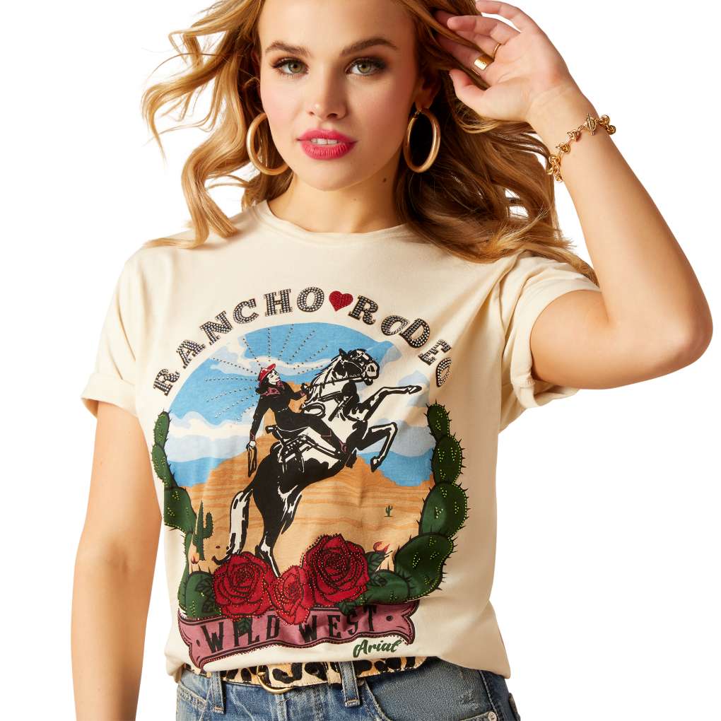 Ariat Ladies Rancho Rodeo Tee Summer Sand