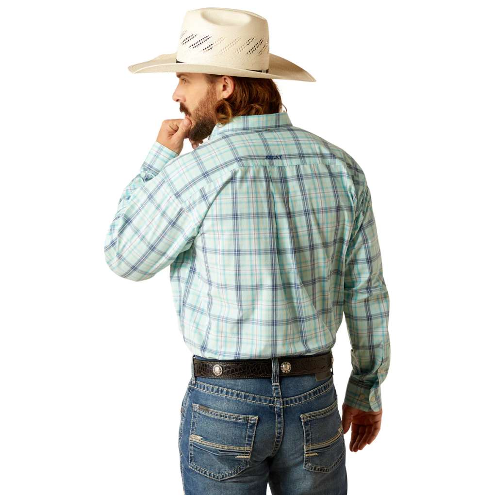 Ariat Mens Pro Pete Plaid Shirt Blue Tint