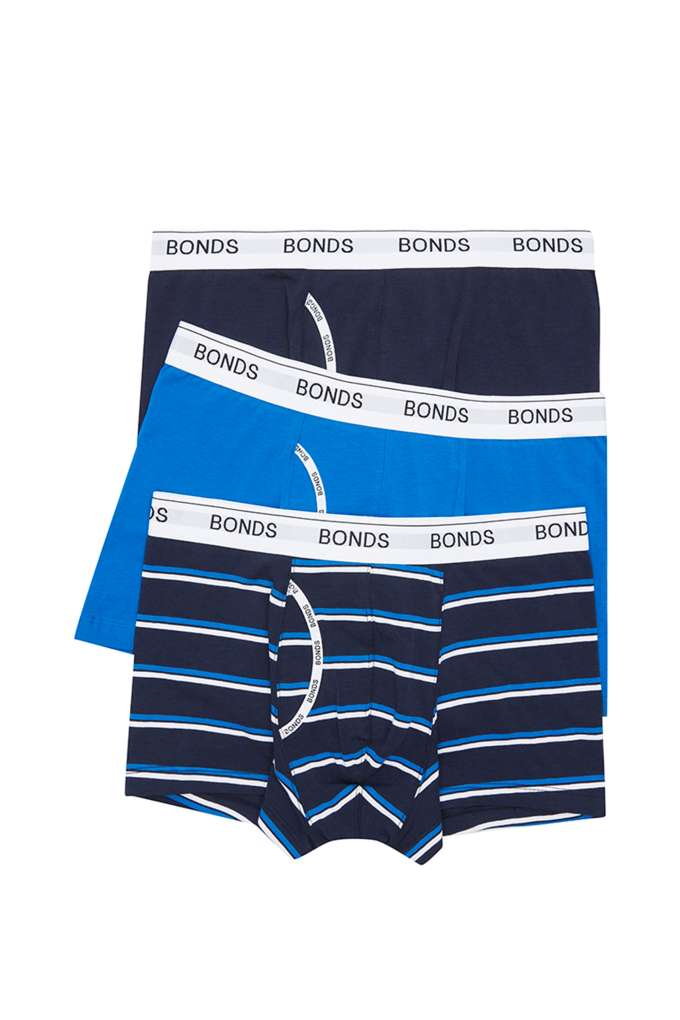 Bonds Guyfront Trunk 3 Pk Navy/Royal/Stripe