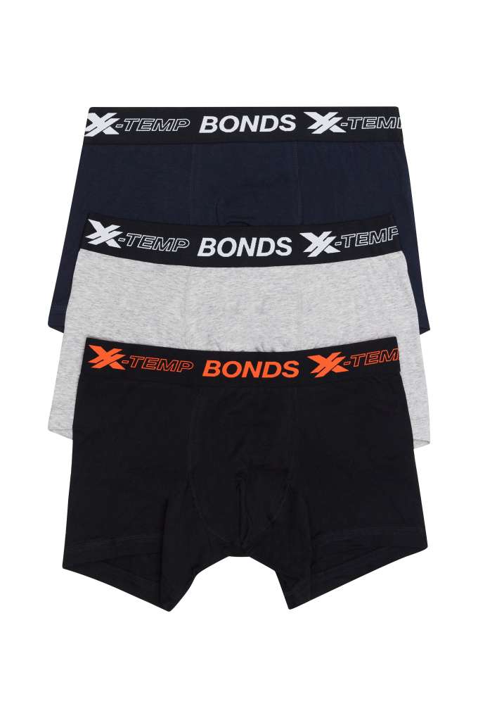 Bonds X-Temp Trunk 3 Pk Navy/Black/Grey