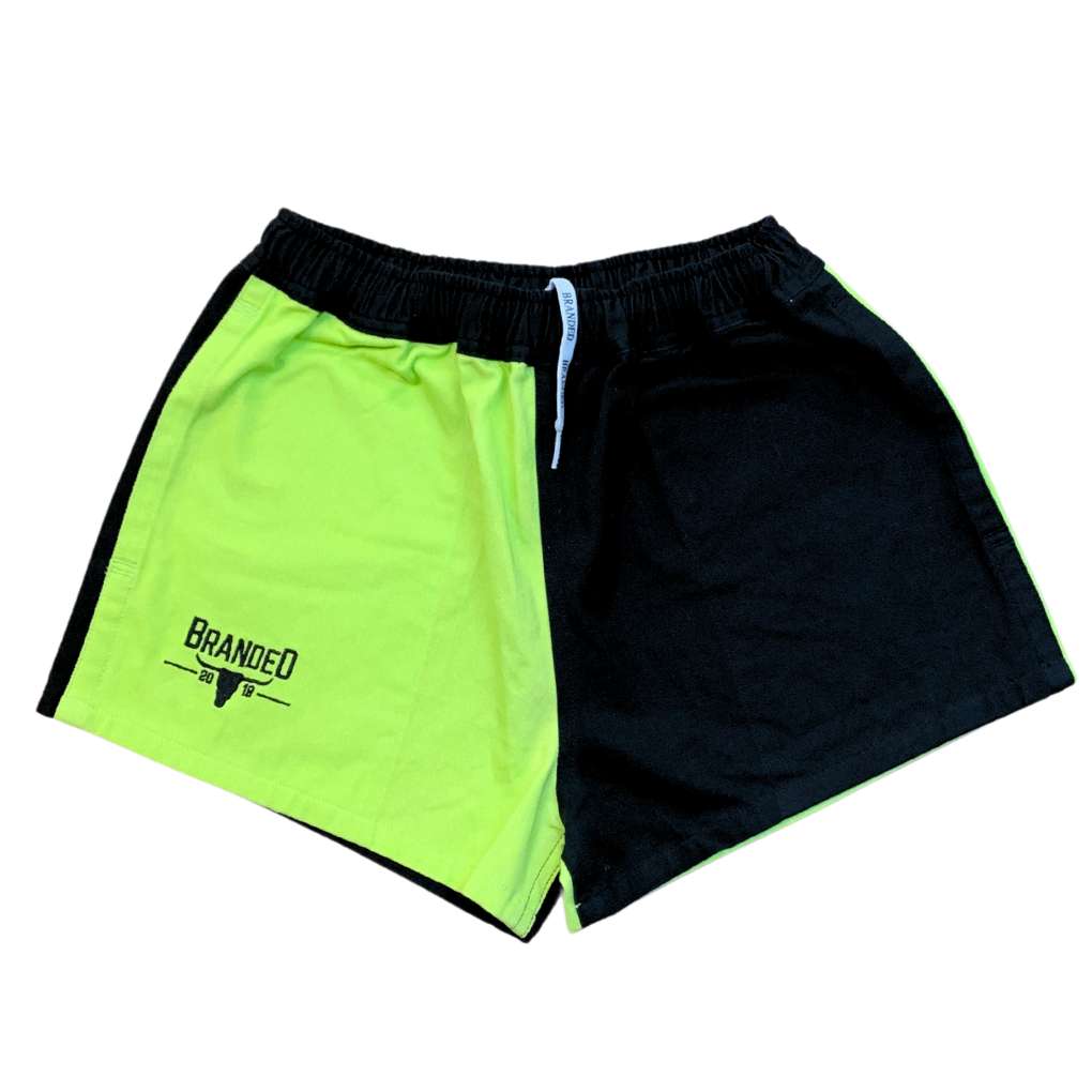 Branded Shorts Black Lime