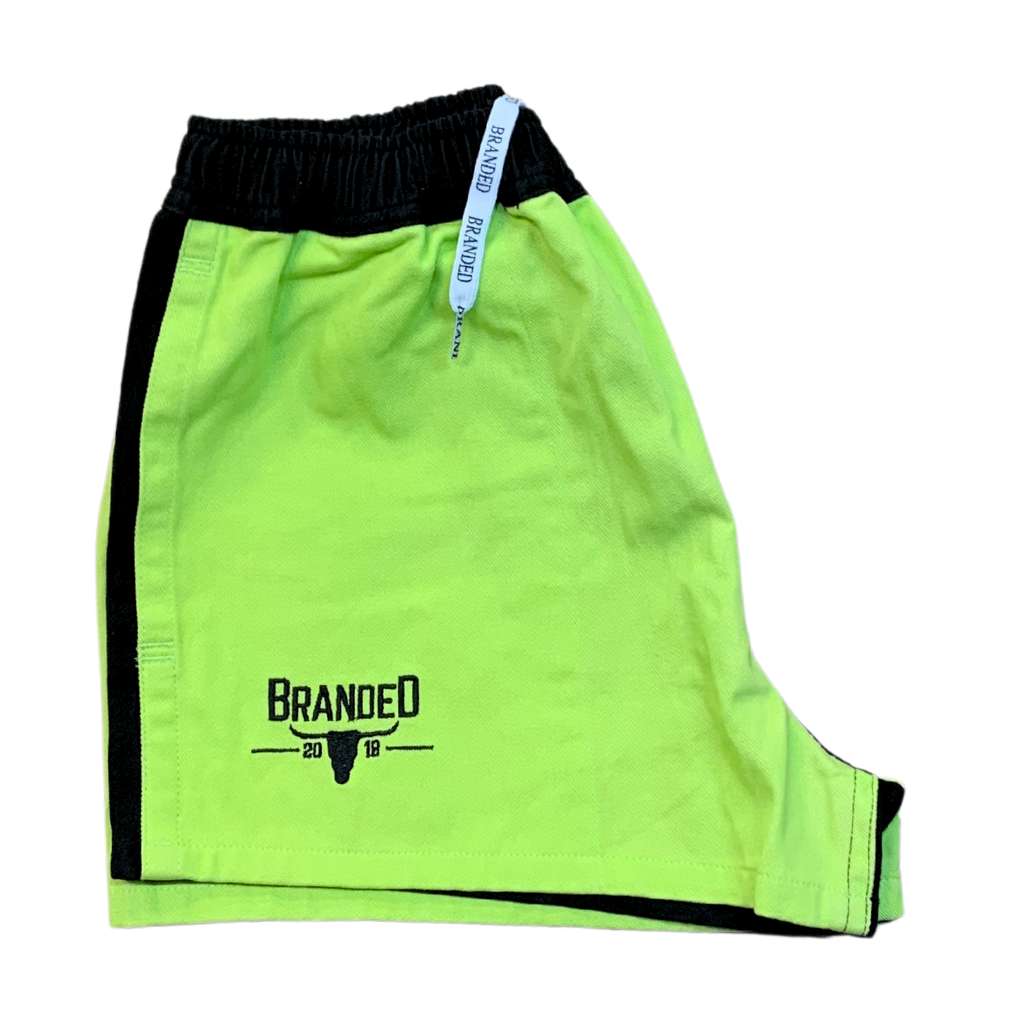 Branded Shorts Black Lime