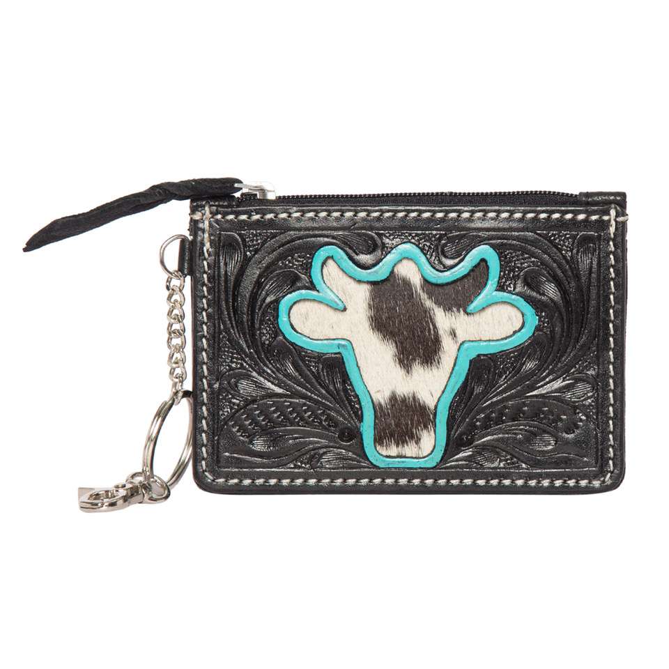 Design Edge Tooled Cowhide Key & Card Case