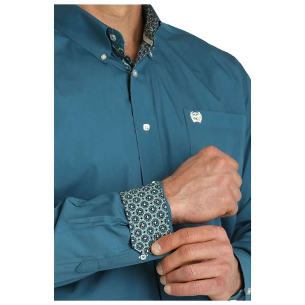 Cinch Mens Contrast Teal MTW1105777 Shirt