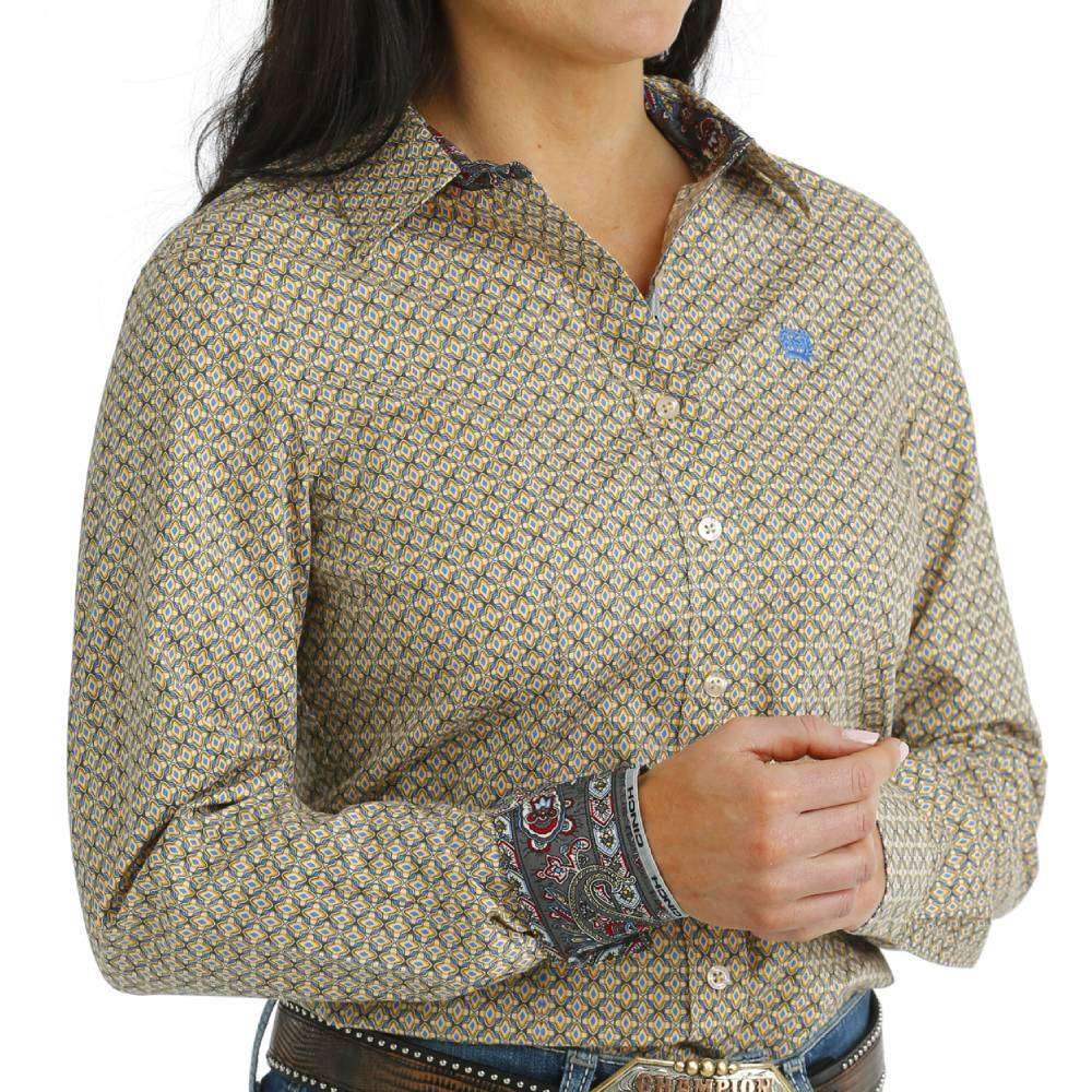 Cinch Ladies MSW9165048 Geo Trim Shirt