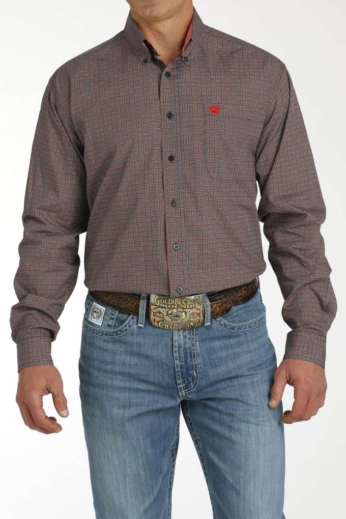 Cinch Mens Weave Print MTW1105748 Classic Shirt