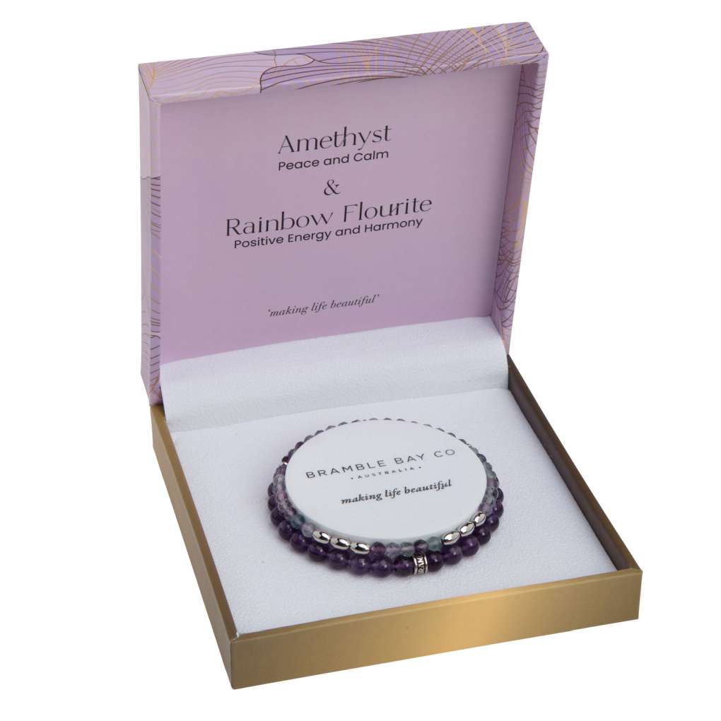 Elegance Bracelet Amethyst and Rainbow Fluorite