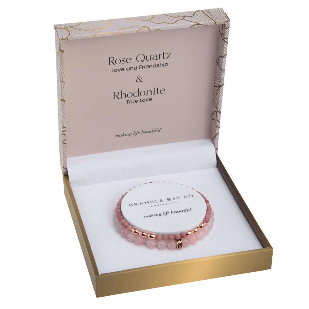 Elegance Bracelet Rose Quartz and Rhodonite