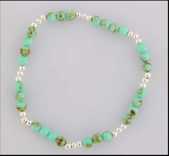 Gem Bracelet Turquoise Howlite 4-4.5mm