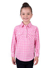 Hard Slog Kids Melly Check Half Placket Shirt