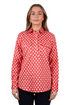 Hard Slog Ladies Jaz Dots Half Placket Shirt