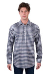 Hard Slog Mens Dell Check Half Placket Shirt