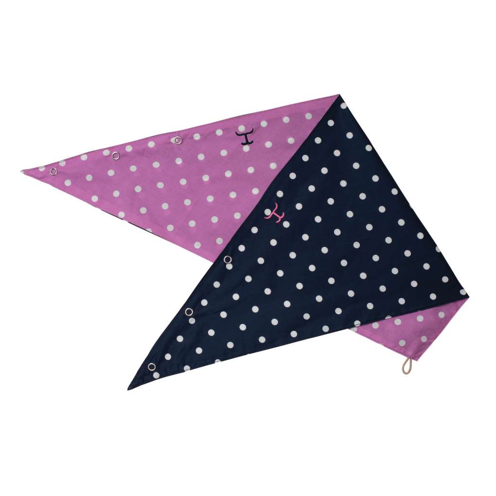 JCA Carlee Radiant Orchid/Navy Dots Double Sided Scarf