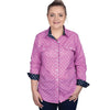 JCA Ladies Abbey Radiant Orchid Dots/Navy Dots Workshirt