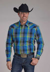 Roper Mens Amarillo Blue Plaid 01278137 Shirt