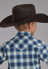 Roper Boys Amarillo Blue Plaid Shirt