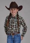 Roper Girls West Made Brown Plaid Shirt