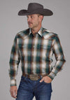 Roper Mens Amarillo Brown Plaid Shirt