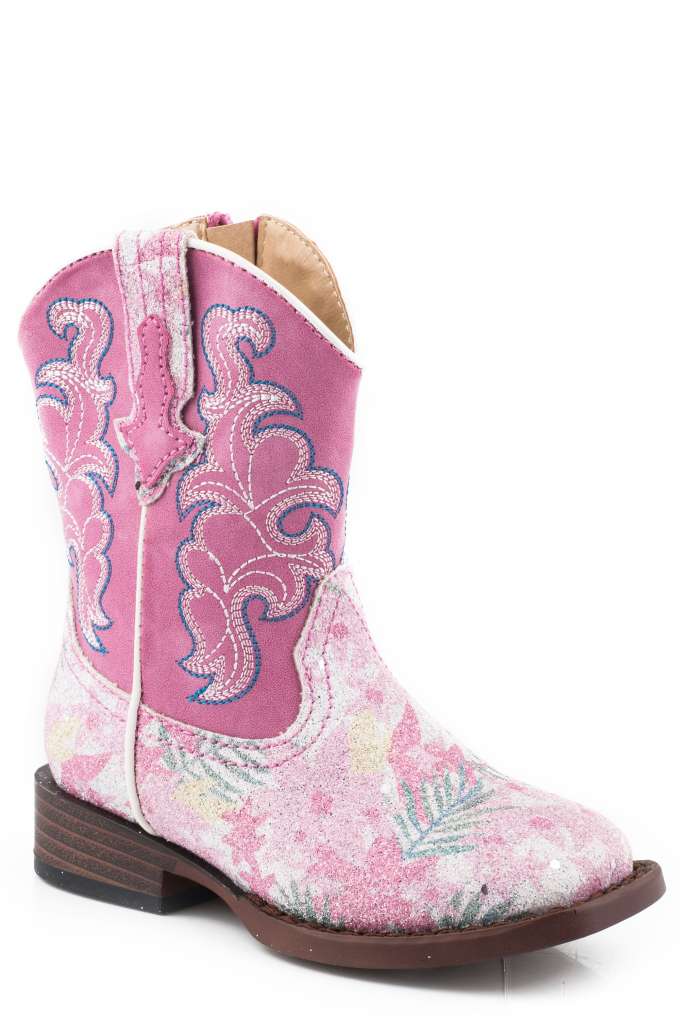 Roper Toddler Glitter Floral Pink The Top Saddlery