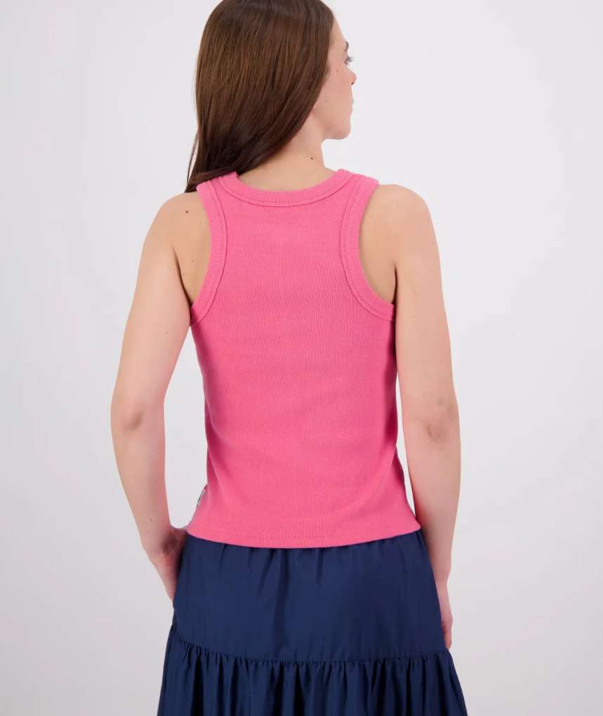 Swanndri Ladies Daisy Ribbed Singlet Raspberry