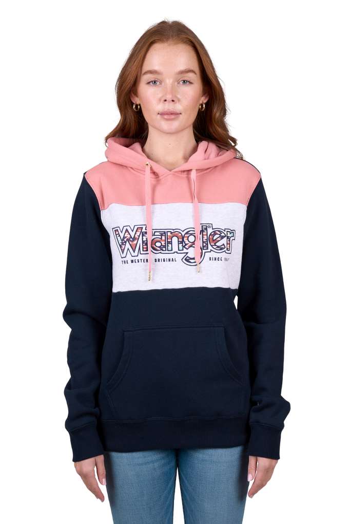 Wrangler Ladies Mindy Hoodie Navy/Pink