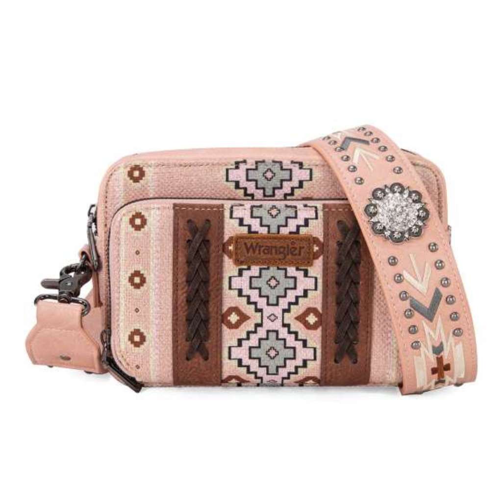 Wrangler Southwestern Crossbody Wallet Bag Pink