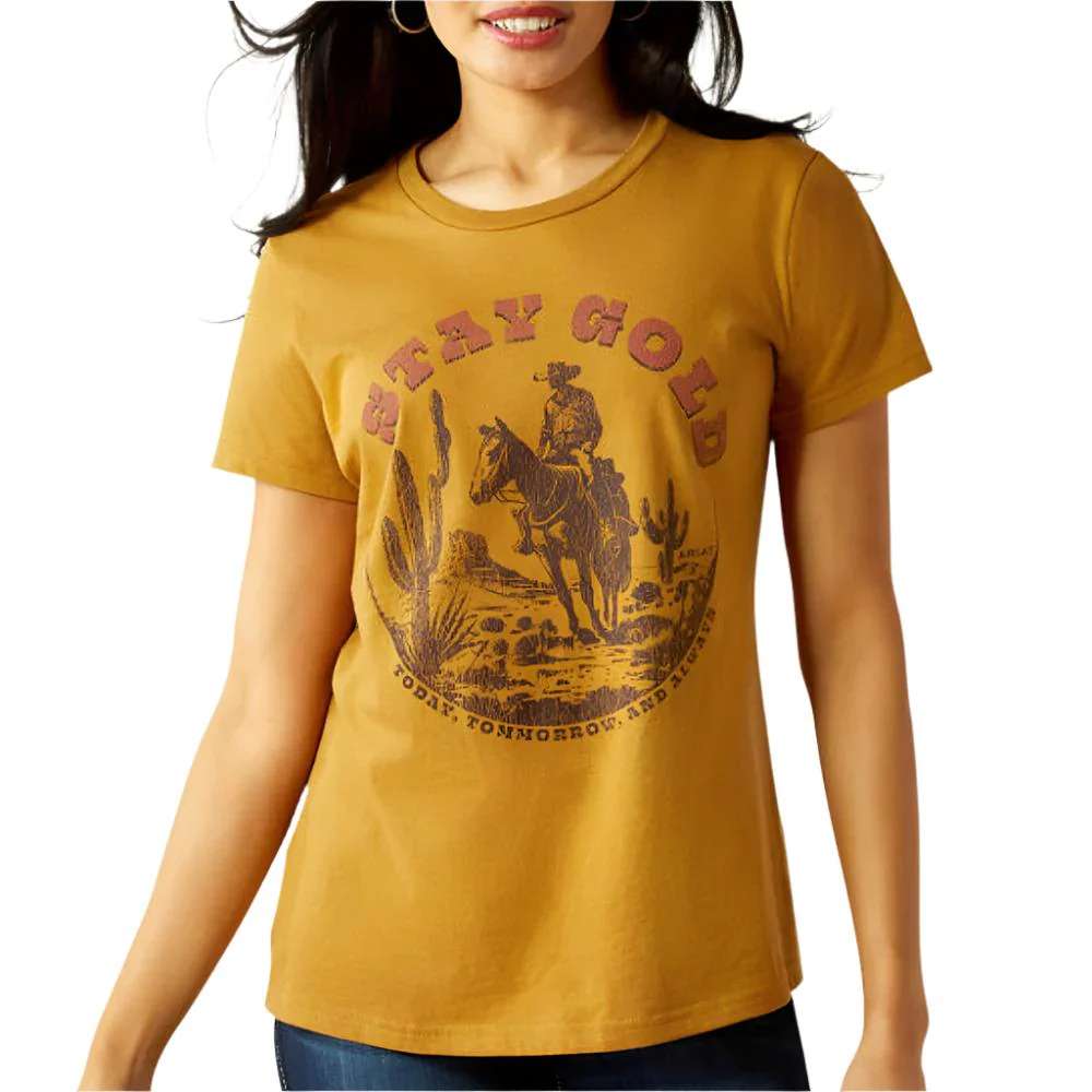 Ariat Ladies Stay Gold Tee Harvest Gold