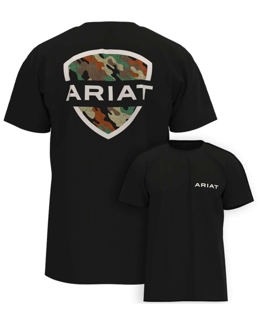 Ariat Mens Ambush Camo Tee Vintage Black