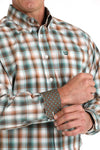 Cinch Mens MTW1105824 Brown/Green Plaid Classic Shirt