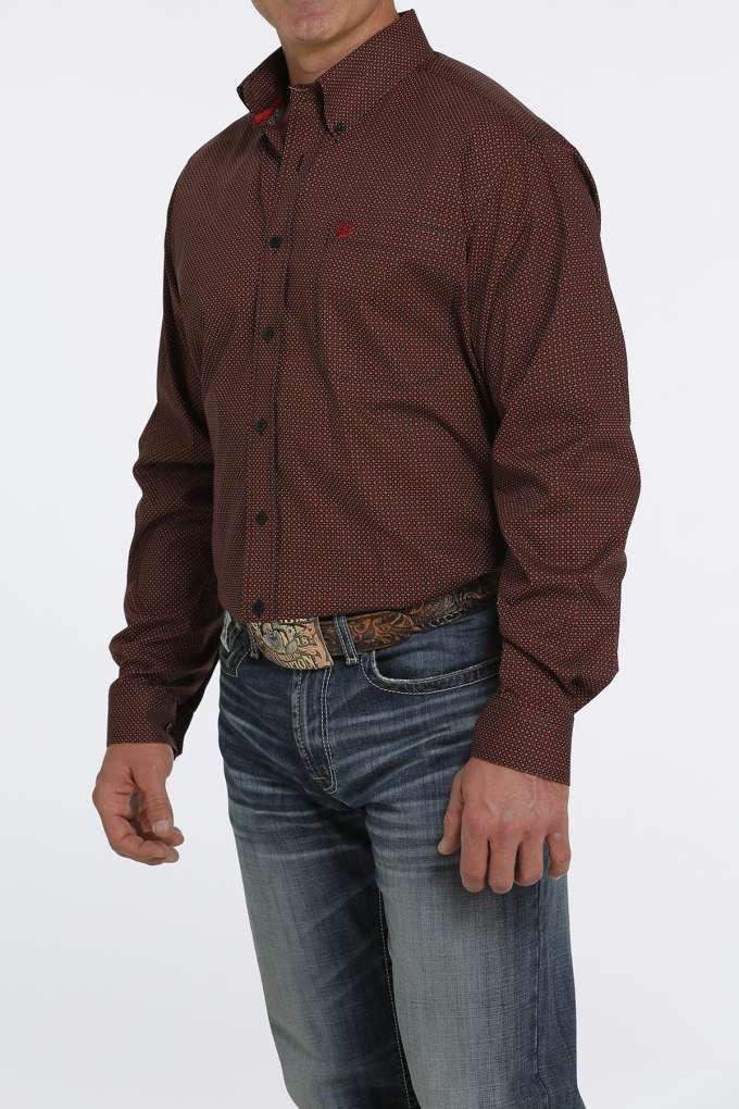 Cinch Mens Checkered Black Rust Shirt