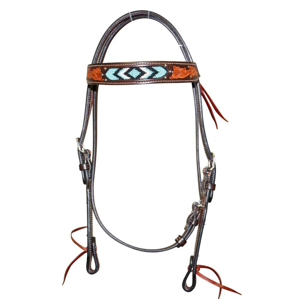 Fort Worth Beaded Headstall Turquoise