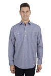 Hard Slog Mens Bobbie Check Half Placket Shirt