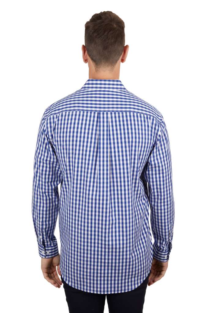 Hard Slog Mens Denny Check Half Placket Shirt