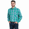 JCA Mens Austin Ivy Green Plaid Workshirt