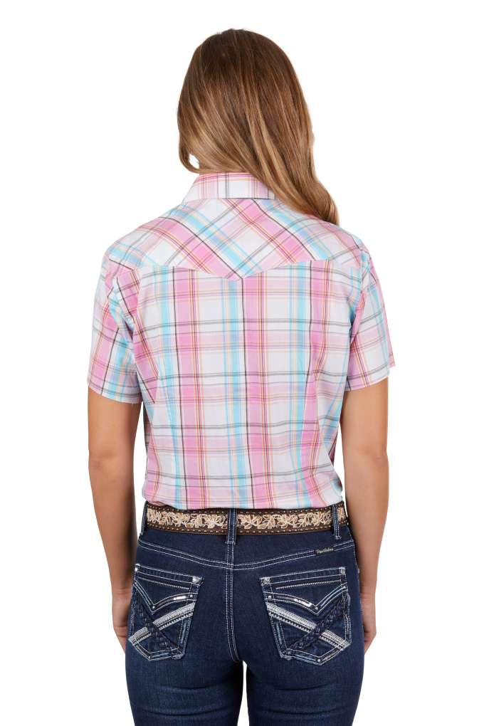 Pure Western Ladies Brook Plaid Short Sleeve Shirt