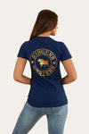 Ringers Western Ladies Signature Bull Navy/Gold Tee