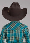 Roper Boys Amarillo Green/ Brown Plaid Shirt