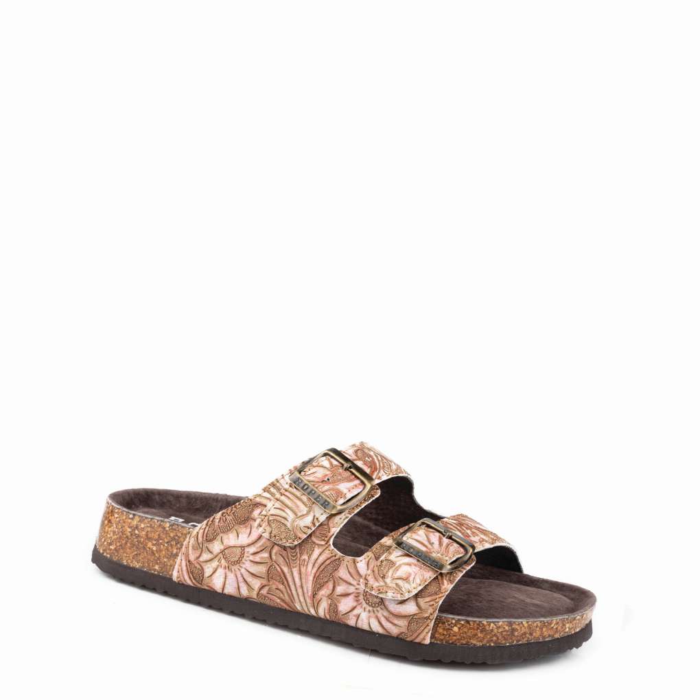 Roper Ladies Delilah Tan Floral Embossed