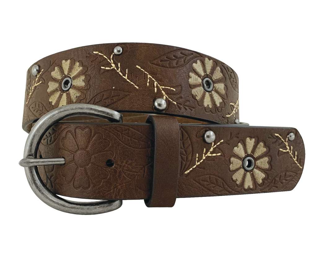 Roper Ladies Floral Embossed & Embroidered Belt