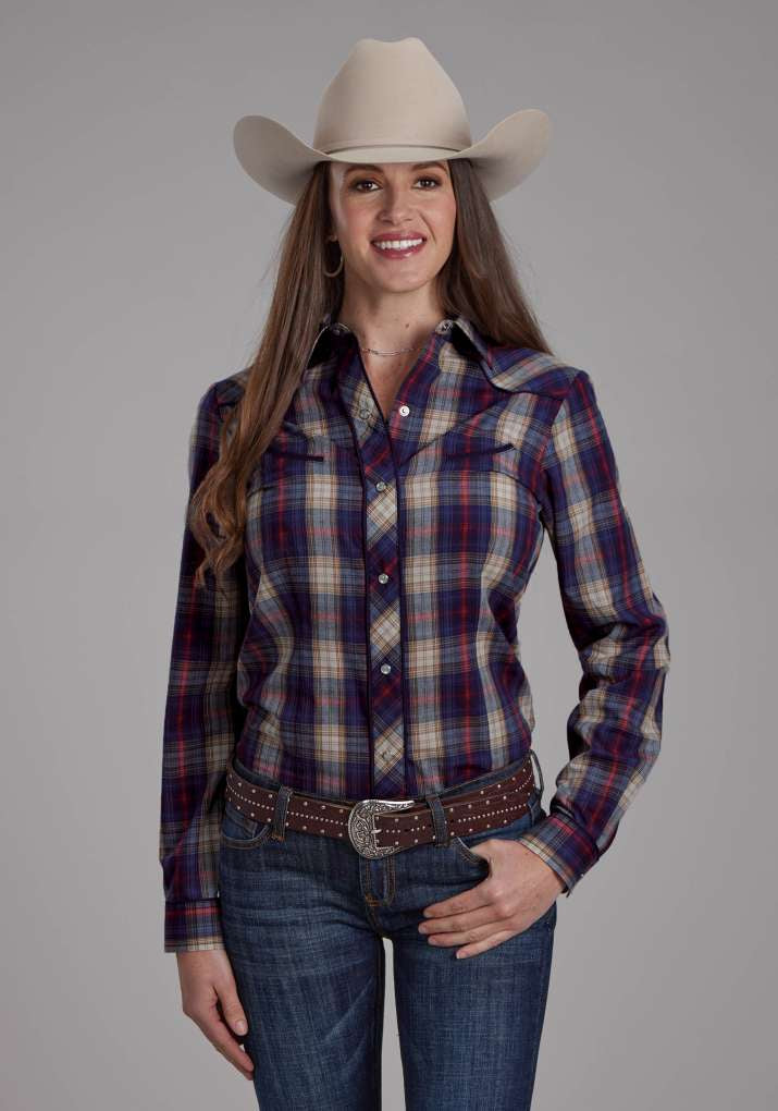 Roper Ladies Karman Special Blue Plaid Shirt