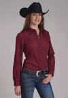 Roper Ladies Karman Special Wine Print Shirt