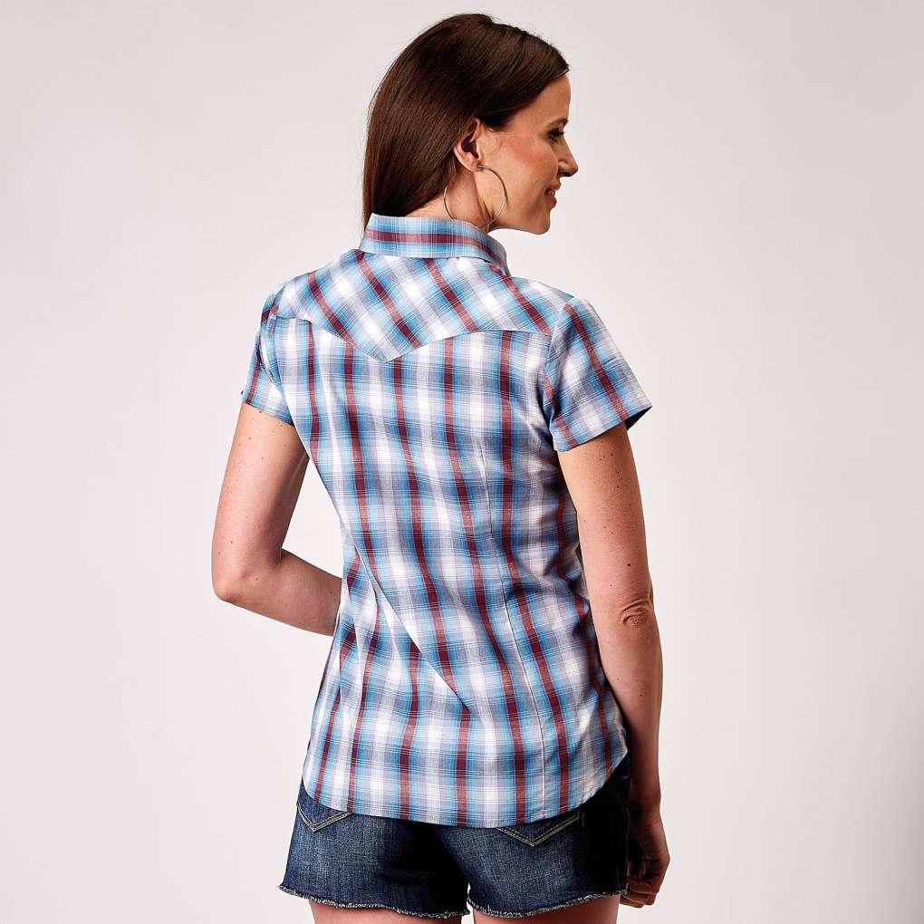 Roper Ladies Karman Western Plaid Short Sleeve Shirt