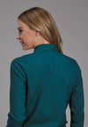 Roper Ladies Studio West Green Embroidered Shirt