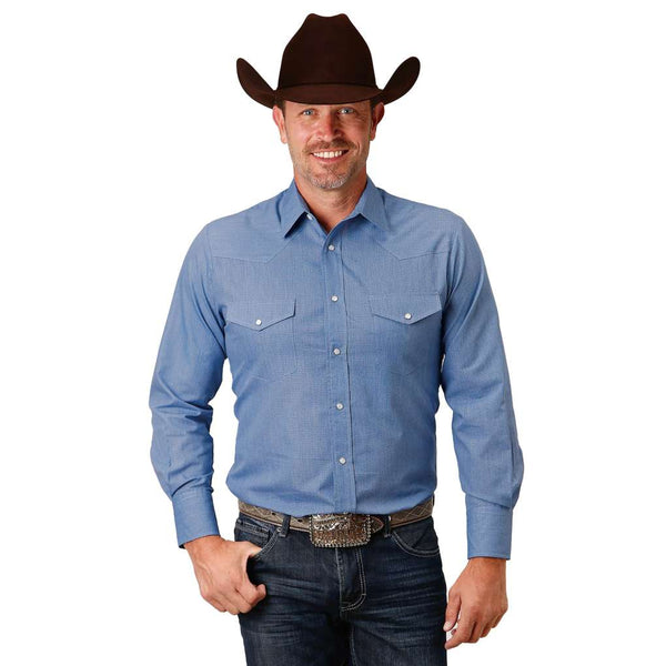 Roper Mens Karman Classic Blue Shirt | The Top Saddlery