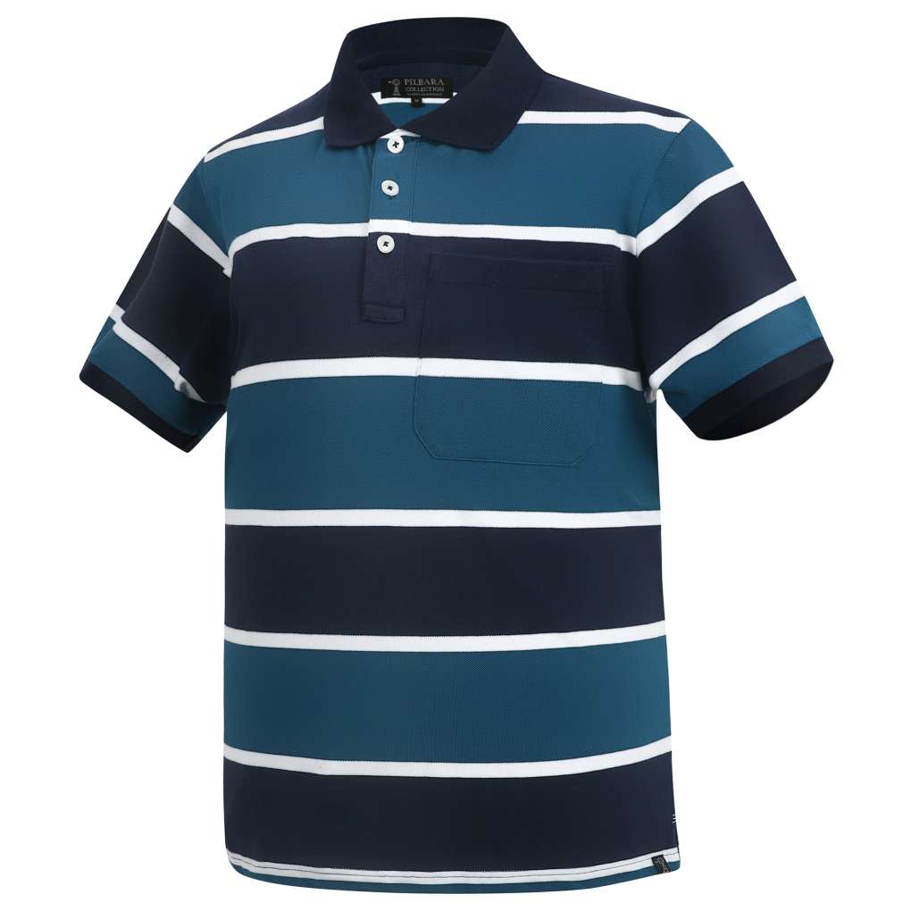 Ritemate Pilbara Mens Striped Pocket Polo