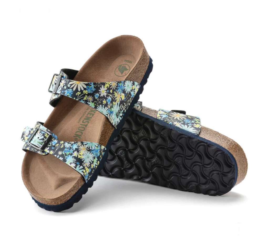 Birkenstock Sydney Vegan Summer Floral Blue Narrow